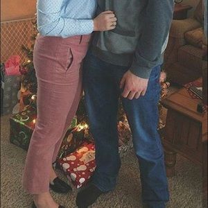 Pink cord dress pants